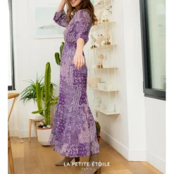 Robe Longue MYLO violet en coton