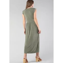 Robe longue Nata kaki vert