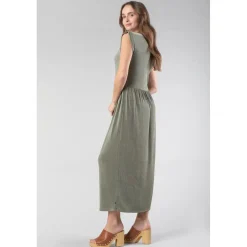 Robe longue Nata kaki vert
