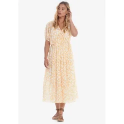 Robe longue portefeuille BILBAO jaune
