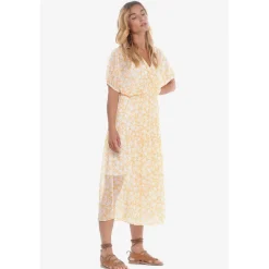 Robe longue portefeuille BILBAO jaune