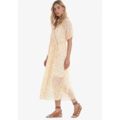 Robe longue portefeuille BILBAO jaune