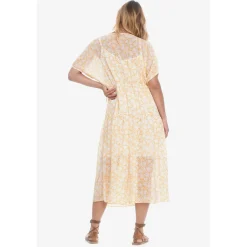 Robe longue portefeuille BILBAO jaune