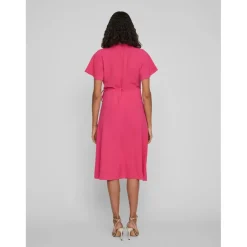 Robe longue rose foncé