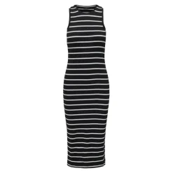 Robe longue sans manches noir en coton Tara