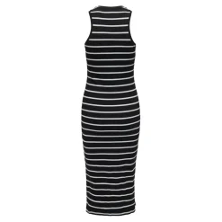 Robe longue sans manches noir en coton Tara
