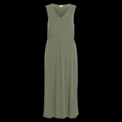 Robe longue vert foncé Mila en coton modal