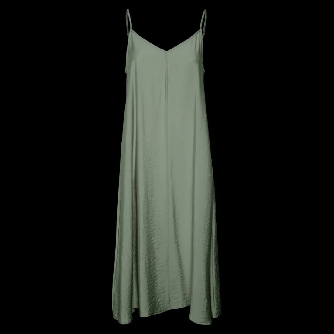 Robe longueur cheville col en v sans manches vert Lucy