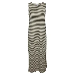 Robe longueur cheville col rond sans manches gris Meg en coton