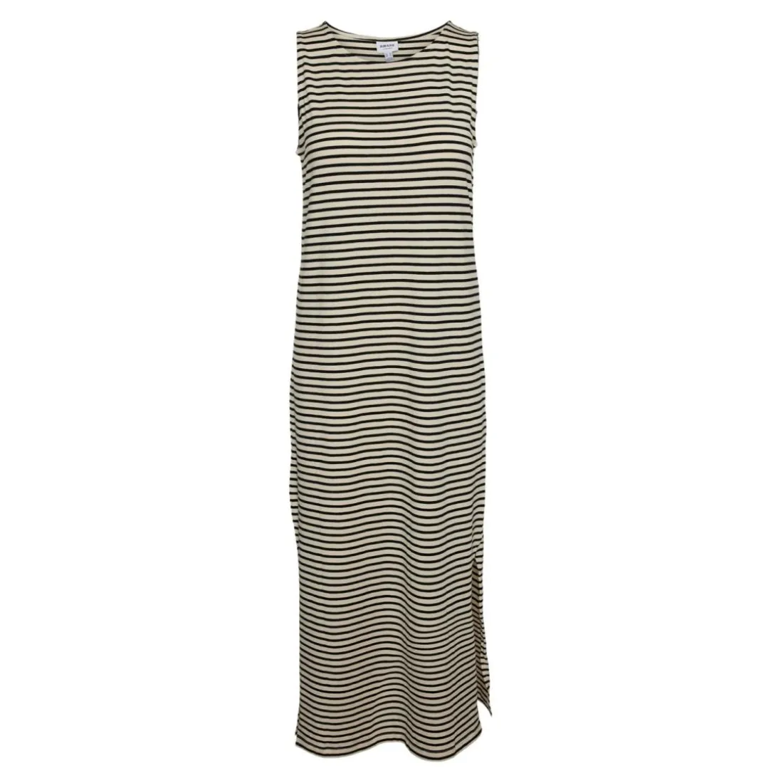 Robe longueur cheville col rond sans manches gris Meg en coton