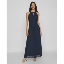 Robe longueur maxi dentelle féminine bleu Molly