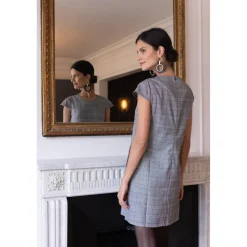 Robe manches courtes à carreaux Calla