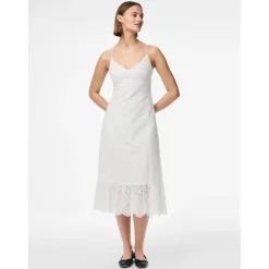 Robe manches courtes à motifs brodés Vilde blanc en coton Fern