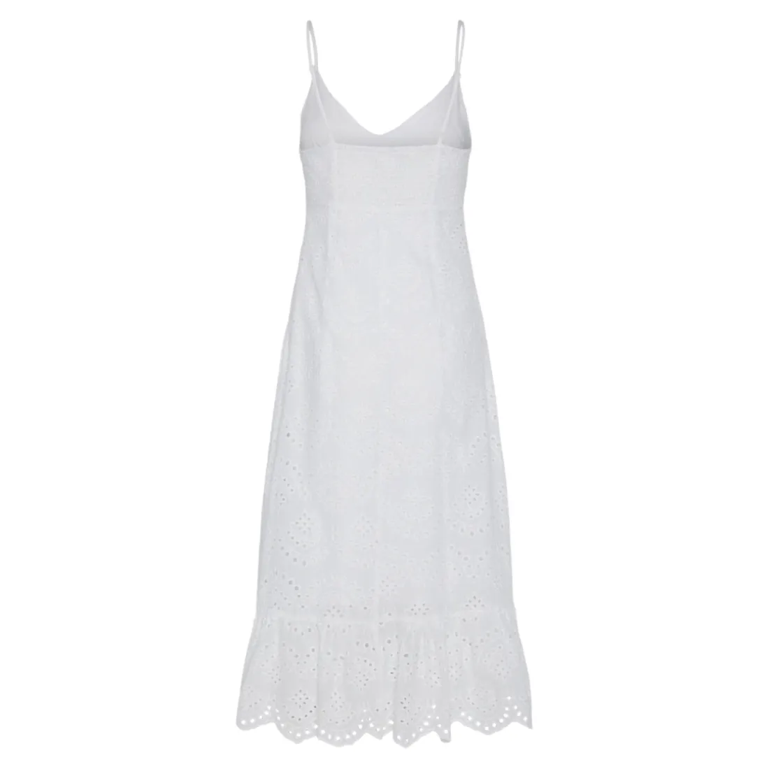 Robe manches courtes à motifs brodés Vilde blanc en coton Fern