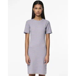 Robe manches courtes Ruka bleu en coton Lou