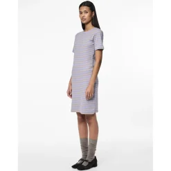 Robe manches courtes Ruka bleu en coton Lou