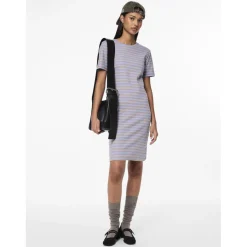 Robe manches courtes Ruka bleu en coton Lou