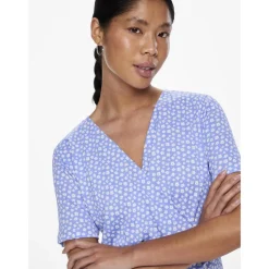 Robe manches courtes Sienna bleu Hazel