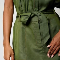 Robe manches courtes VERON kaki