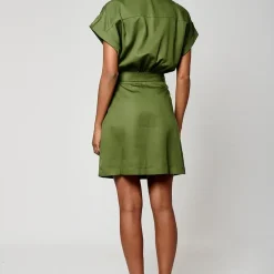 Robe manches courtes VERON kaki