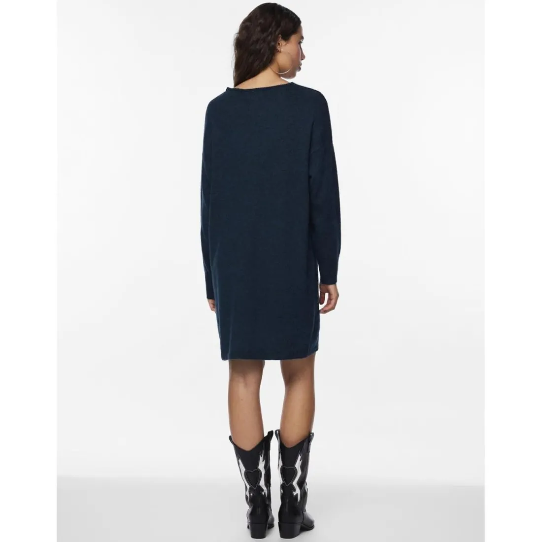 Robe midi en maille bleu Sloan