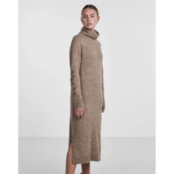 Robe midi en maille marron Lia