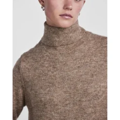 Robe midi en maille marron Lia