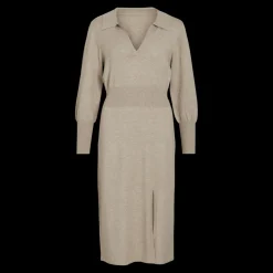 Robe midi en maille marron clair Kai