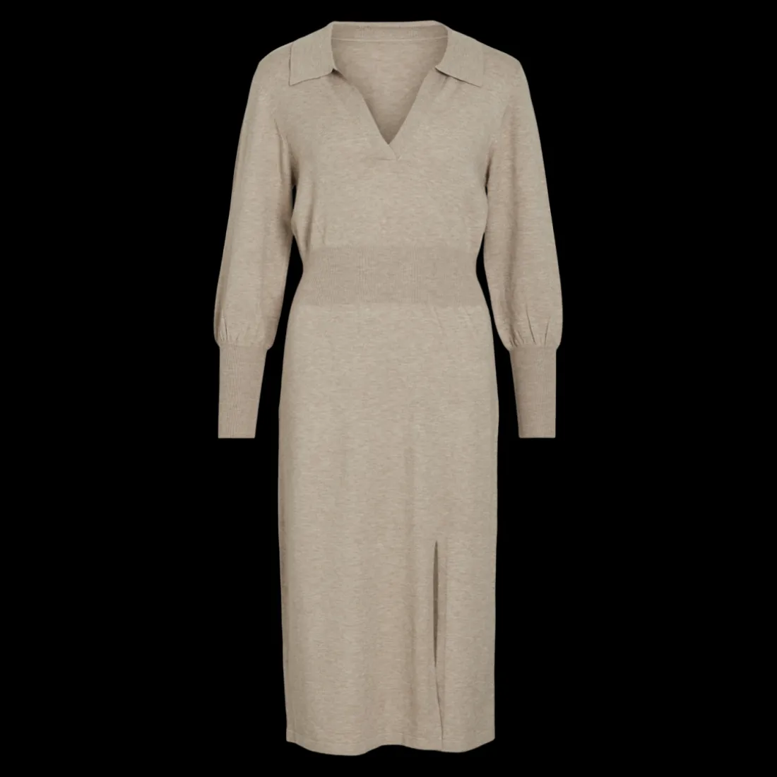 Robe midi en maille marron clair Kai