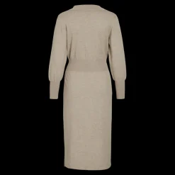 Robe midi en maille marron clair Kai