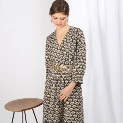 Robe midi imprimée Faustine
