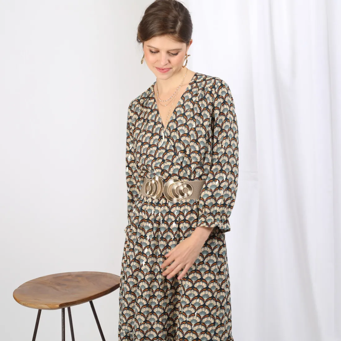 Robe midi imprimée Faustine