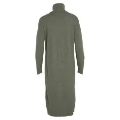 Robe midi manches longues en viscose vert Lou