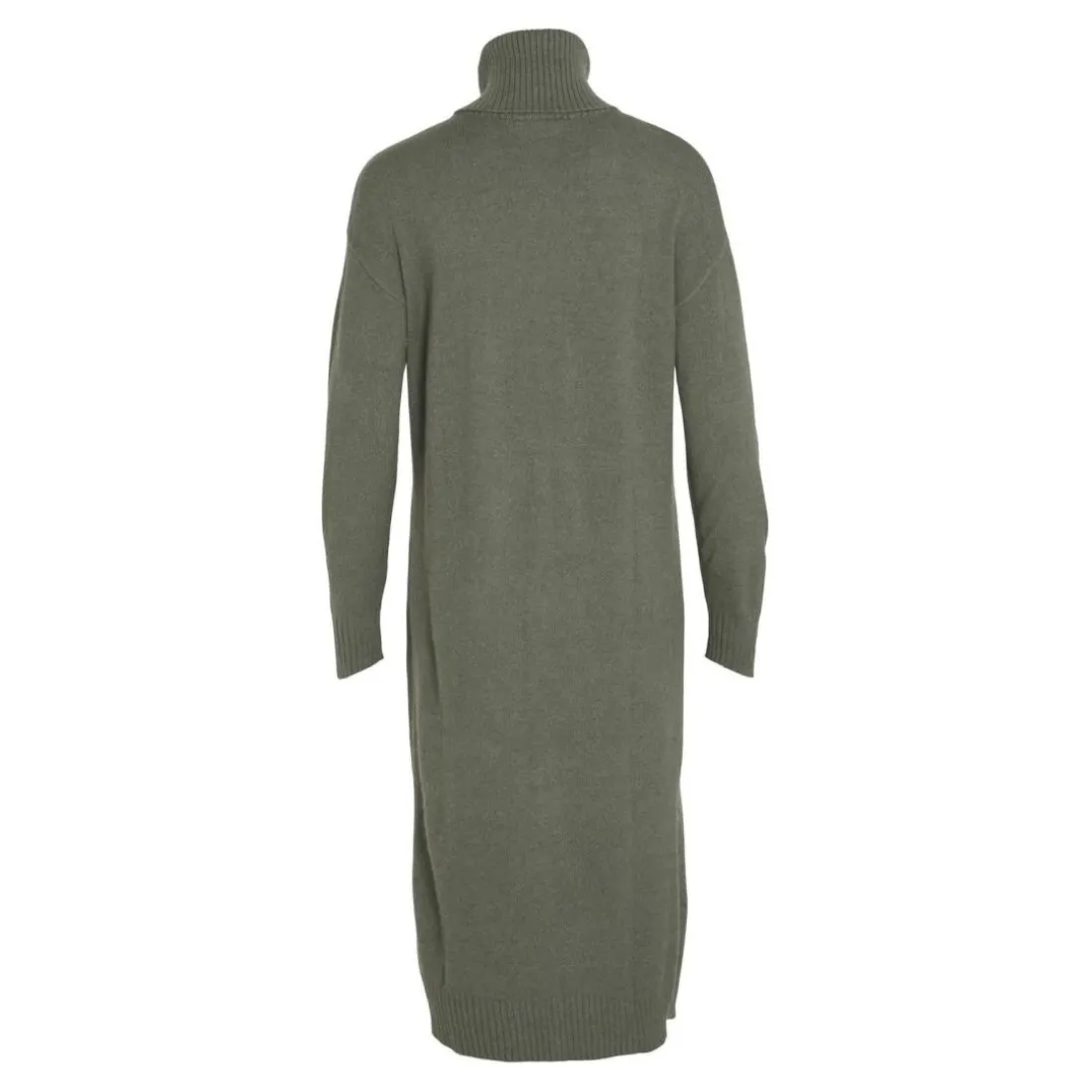Robe midi manches longues en viscose vert Lou