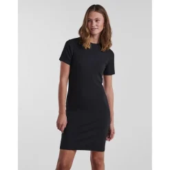 Robe midi noir en coton