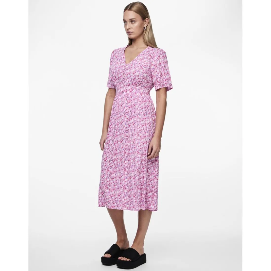 Robe midi Tala rose en viscose Gaia