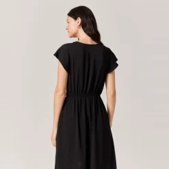 Robe midi unie noir