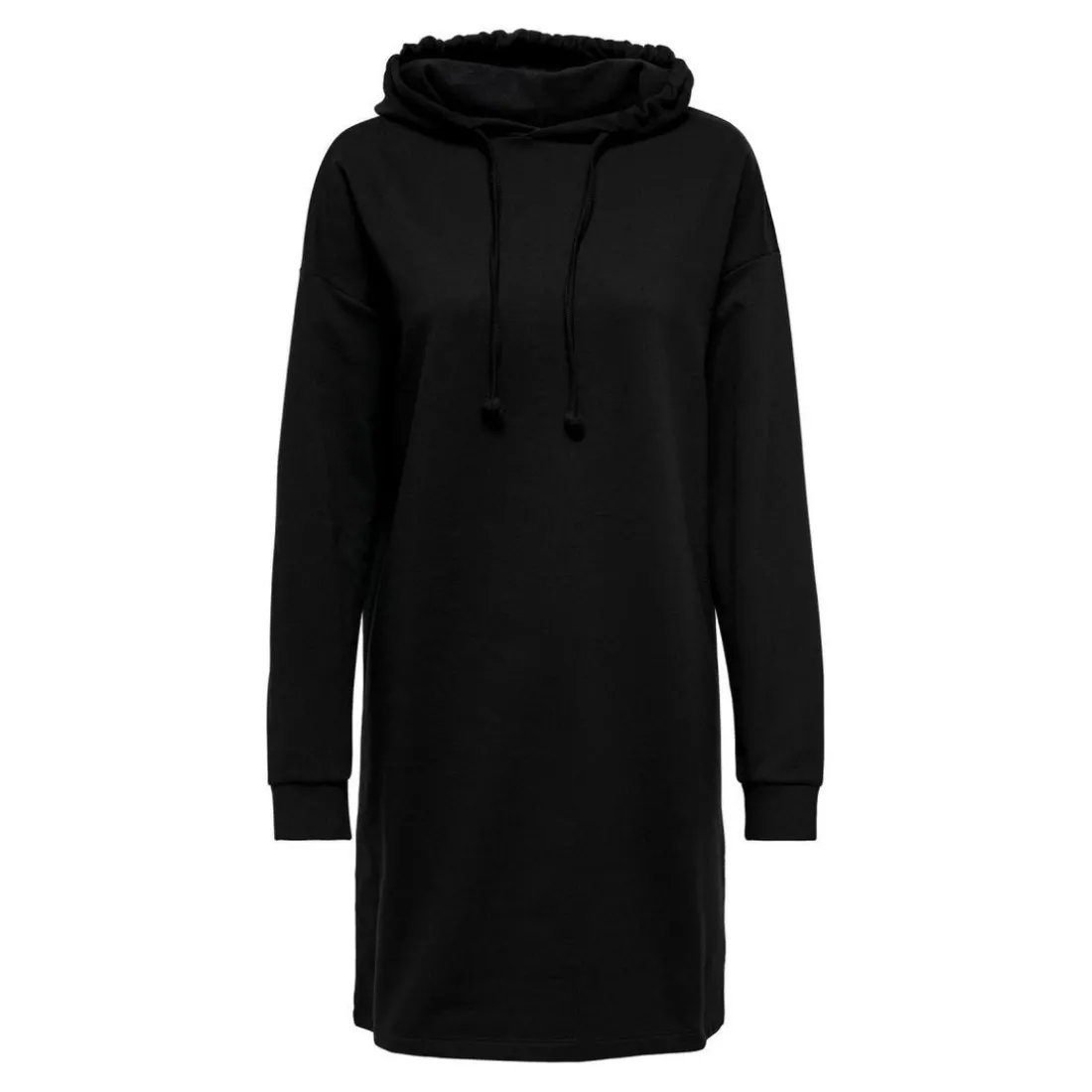 Robe molletonnée Sweat à capuche Manches longues noir