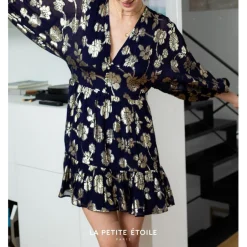 Robe NIDA bleu marine en viscose