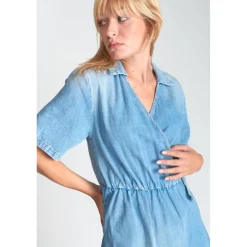Robe portefeuille en jeans FLOE bleu Sloan