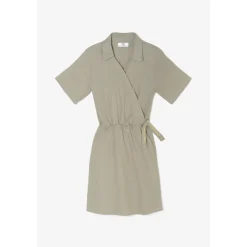 Robe portefeuille en jeans FLOE blanc Dina