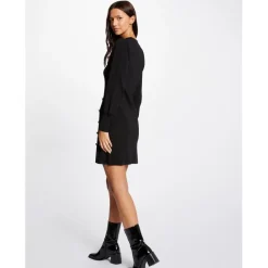 Robe pull ajustée avec boutons noir en viscose