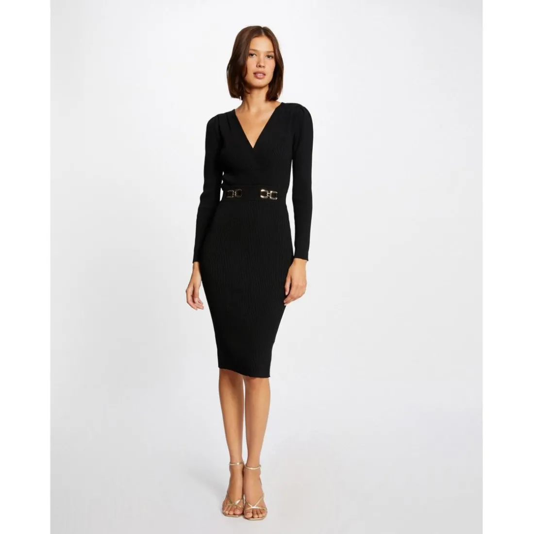 Robe pull ajustée avec boucles