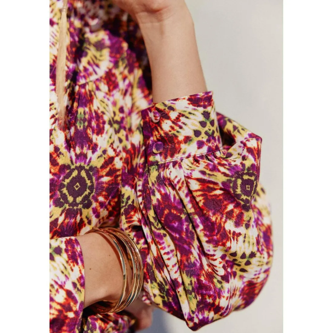 Robe RACHA - Psychedelique rouge en viscose