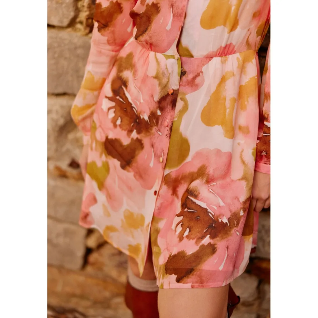 Robe RATIA romance en viscose rose