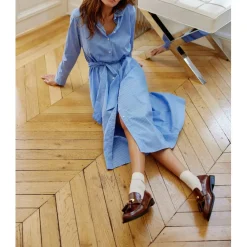 Robe REEM raye bleu en coton