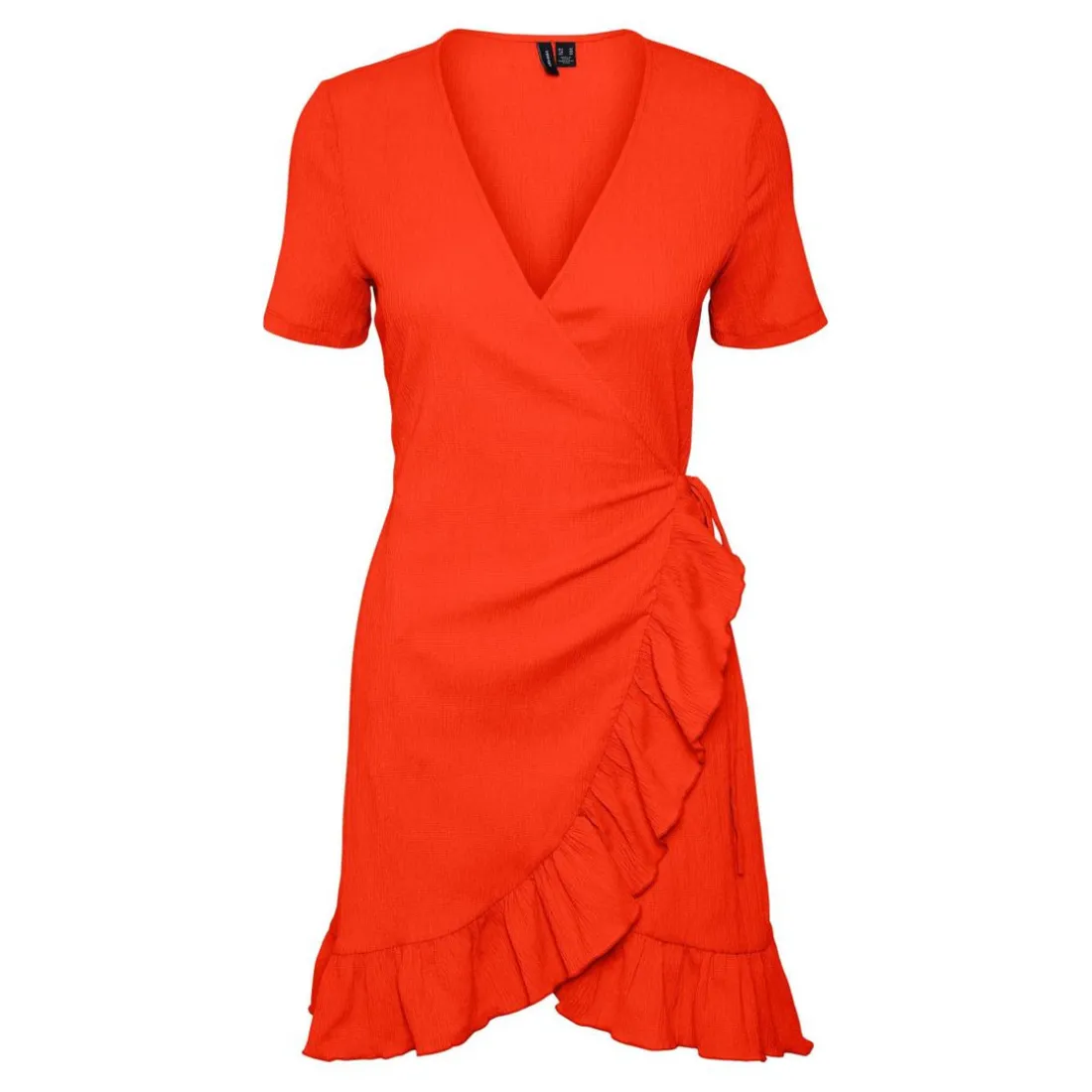 Robe Regular Fit Col rond Manches courtes orange