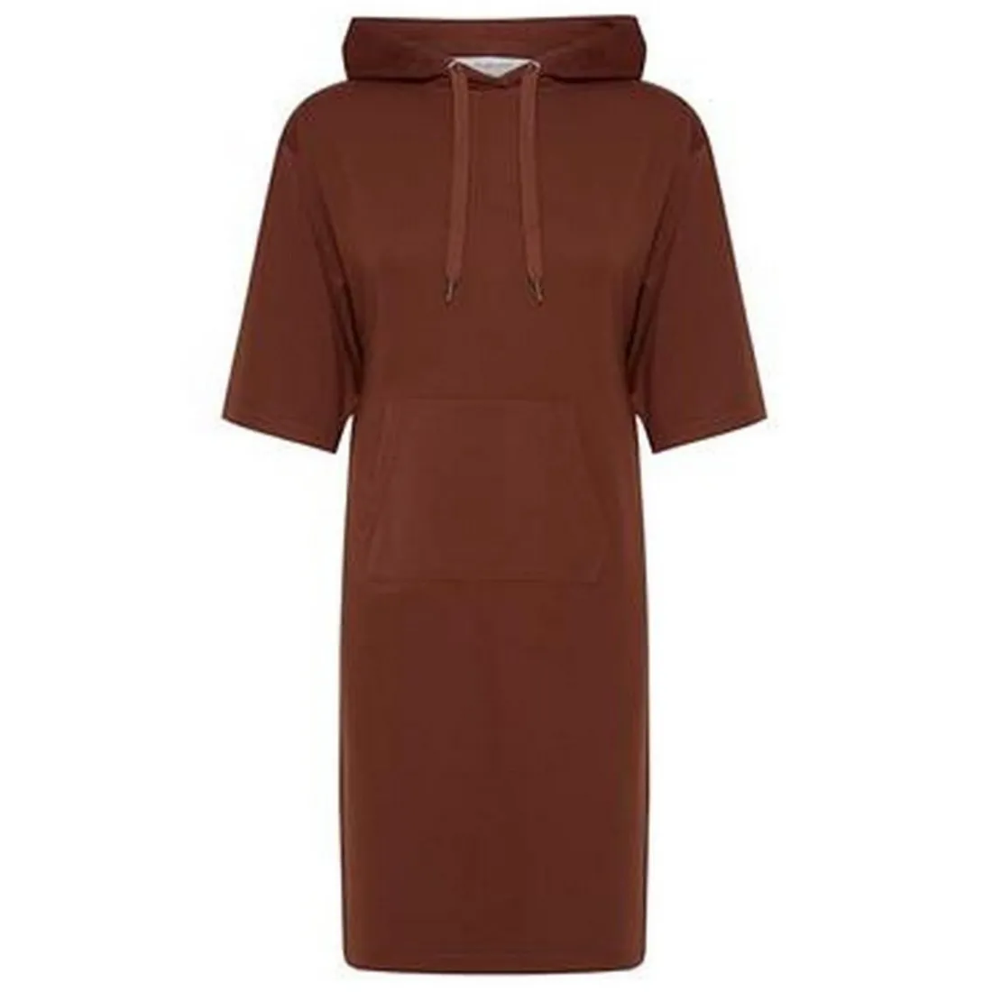 Robe uni en jersey marron