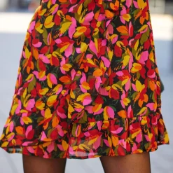 Robe YUANA - Feuillage multicolore