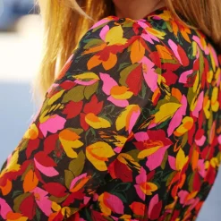 Robe YUANA - Feuillage multicolore